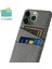 Iphone 14 Pro Telefon Kılıfı 6.1 Inç Bez+Pc Çift Katmanlı Bez Doku Çift Kart Yuvaları Koruyucu Kapak Grey (Yurt Dışından) 2