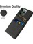 Iphone 14 Pro Fone Case Için 6.1 Inç Kumaş+Pc Çift Katmanlı Kumaş Doku Çift Kart Yuvaları Koruyucu Kapak Black (Yurt Dışından) 3