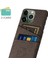 Iphone 14 Pro Fone Case 6.1 Inç Bez+Pc Çift Katmanlı Bez Doku Çift Kart Yuvaları Koruyucu Kapak Kahverengi (Yurt Dışından) 2