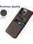 Iphone 14 Pro Fone Case 6.1 Inç Bez+Pc Çift Katmanlı Bez Doku Çift Kart Yuvaları Koruyucu Kapak Kahverengi (Yurt Dışından) 3