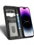 Iphone 14 Pro Telefon Kılıfı Için Cüzdan Manyetik Kapatma Koruyucu Kapak Izgara Dokusu Pu Deri Stand Kılıf Black (Yurt Dışından) 2