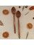 Ahşap Tahta Servis ve Sunum Kaşığı Seti - El Yapımı - Ceviz Ağacı - 24 cm 1