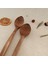 Ahşap Tahta Servis ve Sunum Kaşığı Seti - El Yapımı - Ceviz Ağacı - 24 cm 4