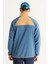 Erkek Indigo-karamel Standart Fit Normal Kesim Dik Bato Yaka Desenli Polar Sweatshirt 5