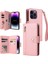Ile Uyumluiphone 14 Pro Max Mıknatıslı Deri Zip Cüzdan Kart Sahibi (Yurt Dışından) 1