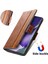 - 1383 Samsung Galaxy S22 Ultra Için Kart Tutuculu Pu Deri Cüzdan Telefon Kılıfı - Kahverengi (Yurt Dışından) 4