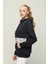 Kadın Regular Uzun Kollu Bisiklet Yaka Baskılı Kanguru Cepli Sweatshirt 1