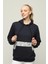 Kadın Regular Uzun Kollu Bisiklet Yaka Baskılı Kanguru Cepli Sweatshirt 4