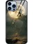 iPhone 15 Pro Back Cover Çizgiye Karşı Kara Çizelgeli Temsilli Cam+Pc+Tpu Telefon Kılıfı (Yurt Dışından) 1
