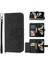Samsung Galaxy Z Fold5 Siyah Için Çiçekler Kabartmalı Deri Kılıf (Yurt Dışından) 1