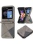 Samsung Galaxy Z Flip5 Gri Için Eşkenar Dörtgen Deri Kasa (Yurt Dışından) 1