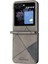 Samsung Galaxy Z Flip5 Gri Için Eşkenar Dörtgen Deri Kasa (Yurt Dışından) 2