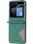 Samsung Galaxy Z Flip5 Yeşil Için Eşkenar Dörtgen Deri Kasa (Yurt Dışından) 2