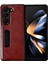 Samsung Galaxy Z Fold5 Kırmızı Için Çılgın At Doku Tutucu Kılıf (Yurt Dışından) 1