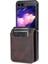 Azns Samsung Galaxy Z Flip5 Kahve Için Cilt Pu+Tpu Kavramı (Yurt Dışından) 4