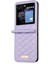 Samsung Galaxy Z Flip5 Mor Için Rhombic Doku Deri Kılıf (Yurt Dışından) 2