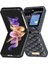 Samsung Galaxy Z Flip5 Siyah Için Rhombic Doku Deri Kılıf (Yurt Dışından) 3