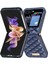 Samsung Galaxy Z Flip5 Mavi Için Eşkenar Dörtgen Deri Kılıf (Yurt Dışından) 3