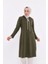 Eflin Yakadan Bağlamalı Sweatshirt - Haki 3