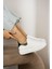 Dukine Kadın Sneakers Bağcıklı Arka Helogramlı Beyaz&yeşil Deri 2