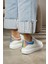 Dukine Kadın Sneakers Bağcıklı Arka Helogramlı Beyaz&mavi Deri 1