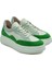 Deri Sneaker Yüksek Taban Renkli Rahat Günlük Kadın Spor Ayakkabı Beyaz-Yeşil 5