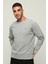 Saf Pamuklu Bisiklet Yaka Sweatshirt 1