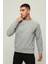 Saf Pamuklu Bisiklet Yaka Sweatshirt 4