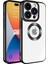 Apple iPhone 15 Pro Kapak Yanları Renkli Lens Korumalı Logo Gösteren Şeffaf Luxury Silikon Kılıf - Siyah 1