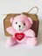 Peluş Ayıcıklı Anahtarlık - 9 cm - Pembe - Kalpli - Çanta Süsü - Sevgilier Günü Hediyesi - Oyuncak 1