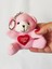 Peluş Ayıcıklı Anahtarlık - 9 cm - Pembe - Kalpli - Çanta Süsü - Sevgilier Günü Hediyesi - Oyuncak 2