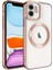 Apple iPhone 12 Kılıf Magsafe Luxury Electroplate Rose Gold 1