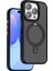iPhone 15 Pro Uyumlu Kılıf Wiwu ZMM-010 Magsafe Şarj Özellikli Mat Arka Yüzey Standlı Kapak Siyah 2