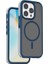 iPhone 15 Pro Uyumlu Kılıf Wiwu ZKK-012 Magsafe Şarj Özellikli Air Cushion Kapak Mavi 2