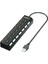 USB 2.0 Hub 7 Bağlantı Noktalı Çok Bağlantı Noktalı USB A 7in1 Veri Ayırıcı Bağımsız Açma/kapama Anahtarı ile LED Işıkları Dizüstü Pc Bilgisayar Mobil (Yurt Dışından) 5