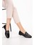 Hakiki Deri Kadın Köşeli Burun Loafer ESL.B06 - Siyah - 41 4