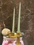 Iv Candles Bougie Candelabre 3'lü Açık Yeşil Büyük Boy Şamdan Mumu 2