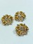 Taşlı Düğme Gül Model tasarım Düğme 3'Lü Set Gold 2