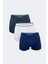 Erkek Beyaz Lacivert Füme 3 Lü Pamuk Elastan Boxer 3M075 1