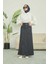 2254-DENIM Klasik Etek Füme 1