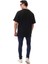 I'm Ok Relaxed Oversize Basic Erkek T-Shirt Siyah 6000 4