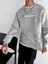 Oversize Baskılı Sweatshirt Gri 1