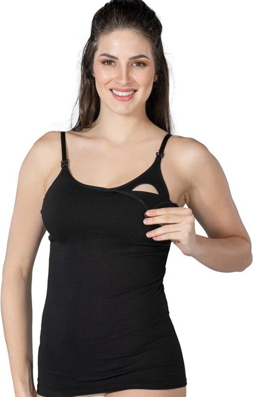MiraLive Toparlayıcı Modal Cotton Kadın Hamile Emzirme Atleti 1414 Siyah