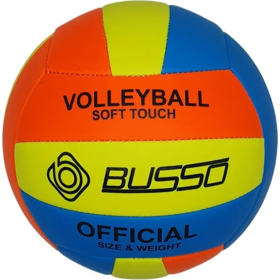 Busso Soft Touch Voleybol Topu (Sarı-Turuncu-Mavi)