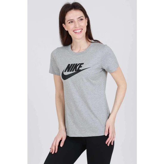 Nike Kadın Tişört Pamuklu Kumaş  B-2 Kadın Tişört BV6169-063-1-GRI