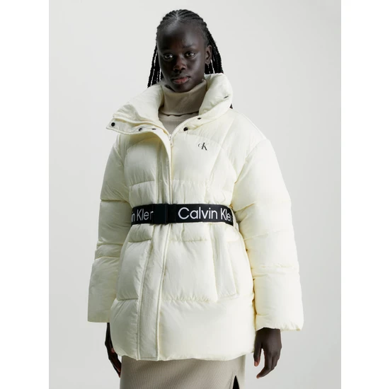Calvin Klein Belted Long Puffer Jacket Kadın Mont