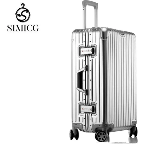 Handsome Guy Sımıcg Alüminyum-Magnezyum Alaşımlı Üniversal Tekerlekli Bavul Seyahat Çantası (Yurt Dışından)