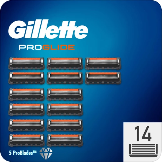 Gillette Fusion Proglide Yedek Tıraş Bıçağı 14 Adet - Karton Paket