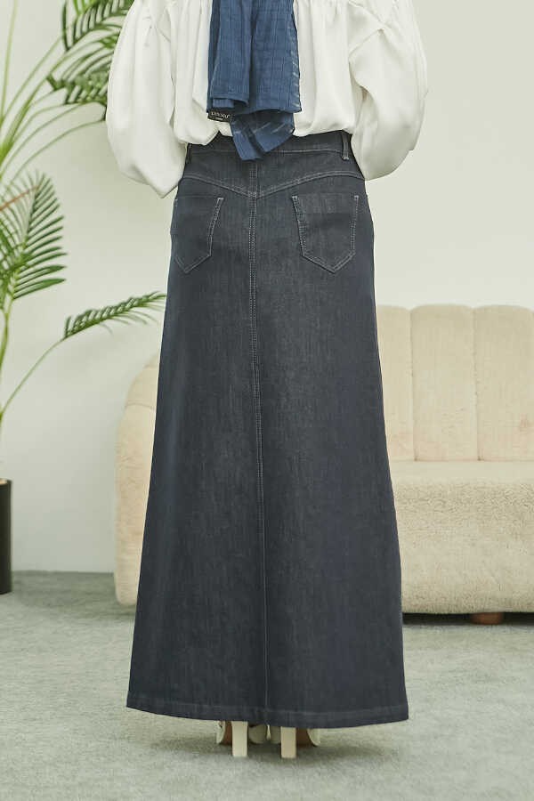 Neways 2254-DENIM Klasik Etek Füme görsel 2