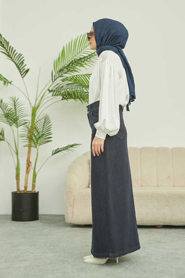 Neways 2254-DENIM Klasik Etek Füme görsel 3